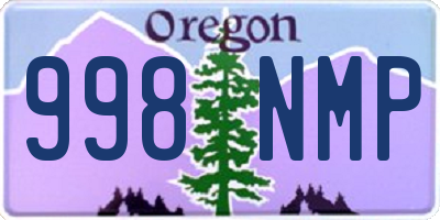 OR license plate 998NMP