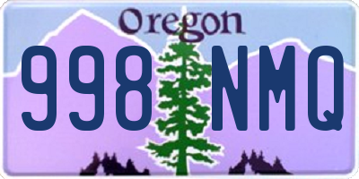 OR license plate 998NMQ