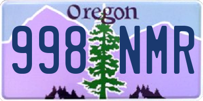 OR license plate 998NMR