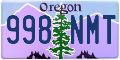 OR license plate 998NMT