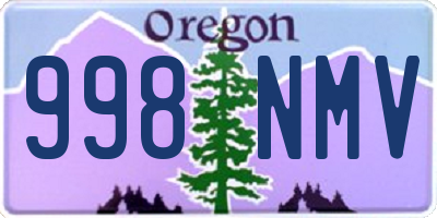 OR license plate 998NMV