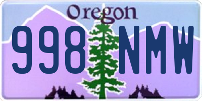 OR license plate 998NMW
