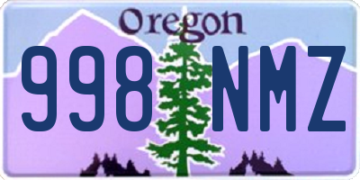 OR license plate 998NMZ
