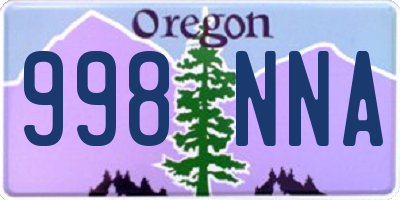 OR license plate 998NNA