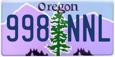 OR license plate 998NNL
