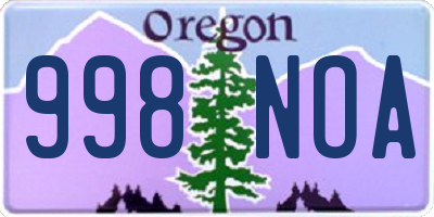 OR license plate 998NOA