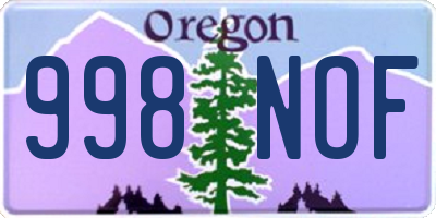 OR license plate 998NOF