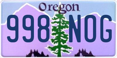 OR license plate 998NOG