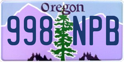 OR license plate 998NPB