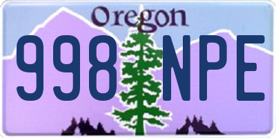OR license plate 998NPE