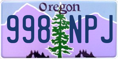 OR license plate 998NPJ