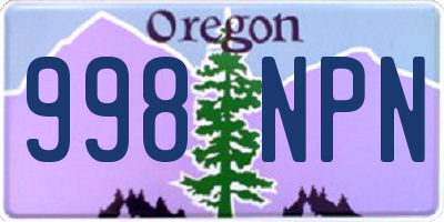 OR license plate 998NPN
