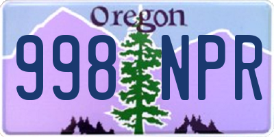 OR license plate 998NPR