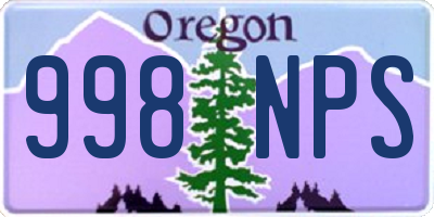 OR license plate 998NPS