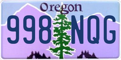 OR license plate 998NQG