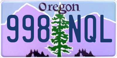 OR license plate 998NQL