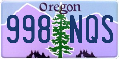 OR license plate 998NQS