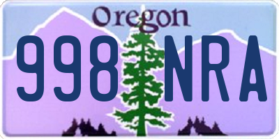 OR license plate 998NRA