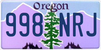 OR license plate 998NRJ