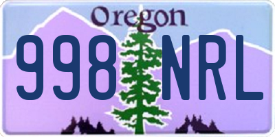 OR license plate 998NRL
