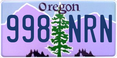 OR license plate 998NRN