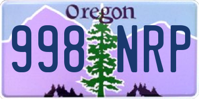 OR license plate 998NRP