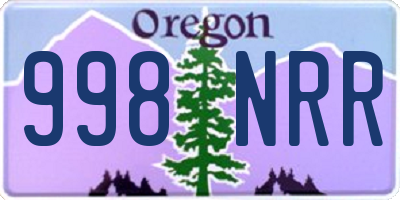 OR license plate 998NRR
