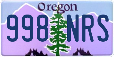 OR license plate 998NRS