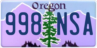 OR license plate 998NSA