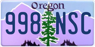 OR license plate 998NSC