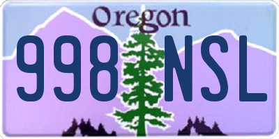 OR license plate 998NSL