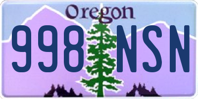 OR license plate 998NSN