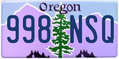 OR license plate 998NSQ