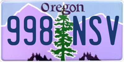 OR license plate 998NSV