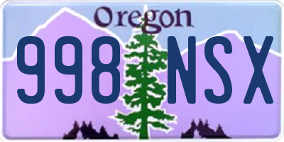 OR license plate 998NSX