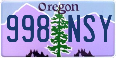 OR license plate 998NSY