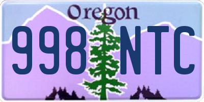 OR license plate 998NTC