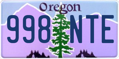 OR license plate 998NTE