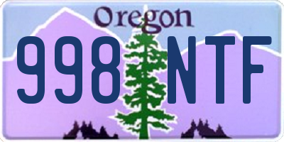 OR license plate 998NTF