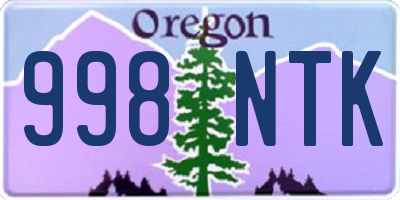 OR license plate 998NTK