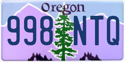 OR license plate 998NTQ