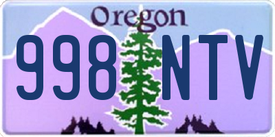 OR license plate 998NTV