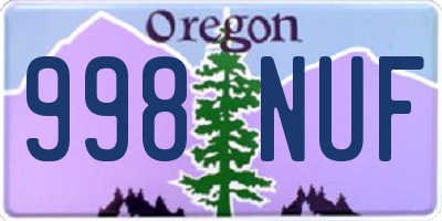 OR license plate 998NUF
