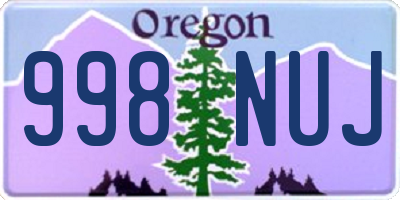 OR license plate 998NUJ