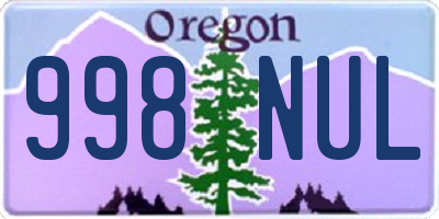 OR license plate 998NUL