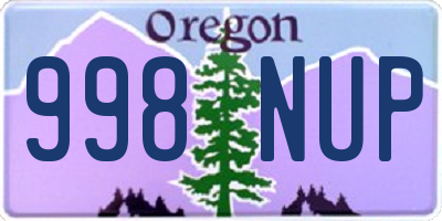OR license plate 998NUP