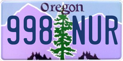 OR license plate 998NUR