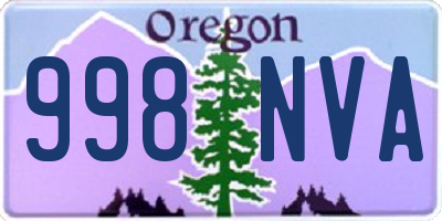OR license plate 998NVA