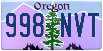 OR license plate 998NVT