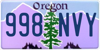 OR license plate 998NVY
